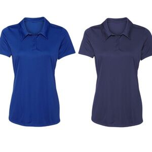 Two Golf Polos in Royal Blue & Navy | 3-Button Moisture Wicking | UV Protection